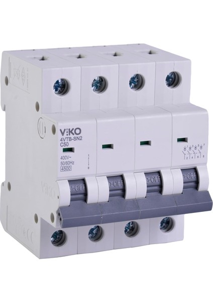 4VTB-4C50 Otomatik Sigorta 4,5ka C Tipi 4 Kutup 50A