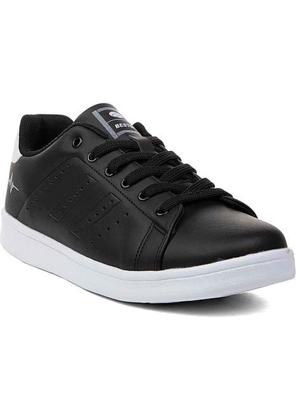 041-26 Deri Anatomik Erkek Sneaker Siyah Beyaz 45-47