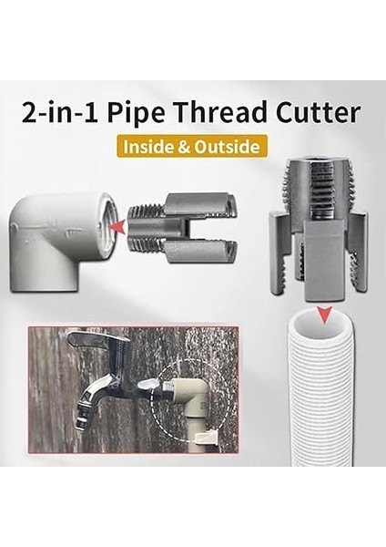 Adet Boru Diş Açma Aleti, Entegre Iç ve Dış Boru Diş Açma Aleti, 1/2" (DN15) 3/4" (DN20) Tesisat Onarımları Için Alet (1/2in) fiyatları