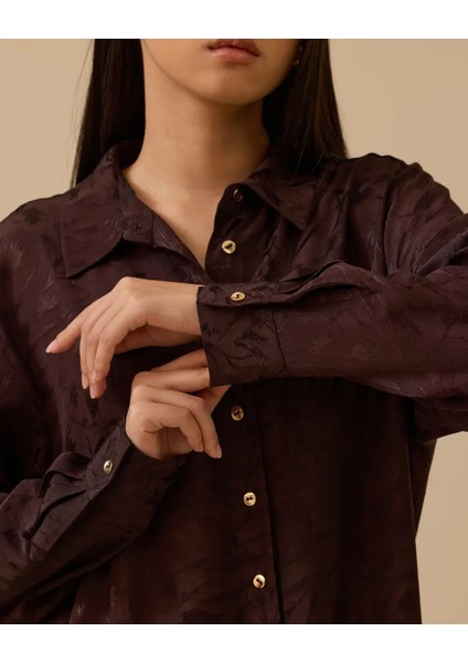 10002521211018 Önden Düğmeli Jakar Desenli Şık Gömlek Tunik fiyatları