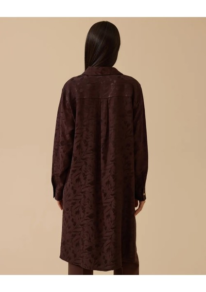 10002521211018 Önden Düğmeli Jakar Desenli Şık Gömlek Tunik modelleri