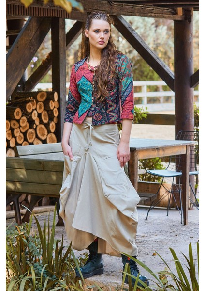 Beli Bağcıklı Cep Detaylı Şalvar Uzun Etek fırsatları