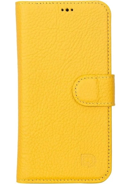 Apple iPhone 13 Pro Uyumlu Deri Cüzdanlı Kılıf Limon Sarı fiyatları