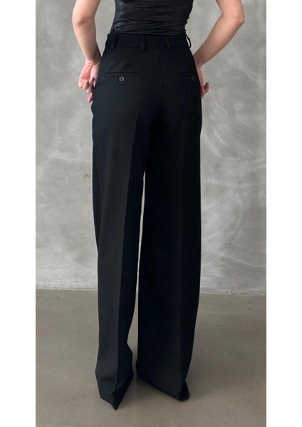 Siyah Yüksek Bel Kumaş Pantolon MG2285 indirimleri