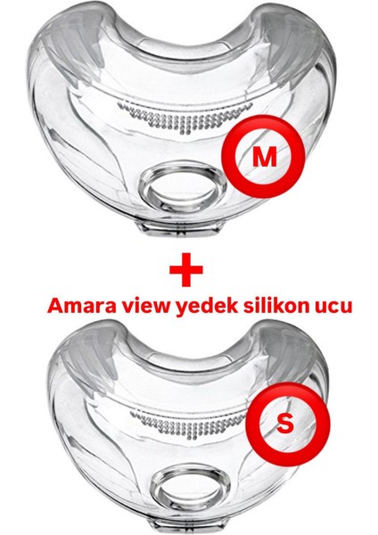 Amara View Maske Silikon Ucu S+M