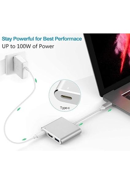 Plus PX-SW-U515 Gri Metal Type-C To 4K HDMI + USB 3.0 + Pd Şarj Çevirici Adaptör fırsatları