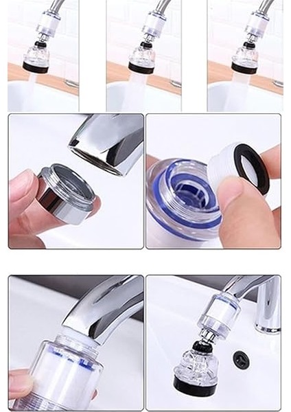 Oynar Başlıklı Batarya Ucu Uyumlu 360 Derece Dönebilen Musluk Su Tasarufflu Hazneli Filtreli Başlık modelleri