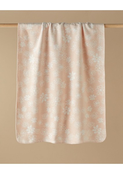 Charming Pamuklu Bebe Battaniye 100X120 cm Pudra