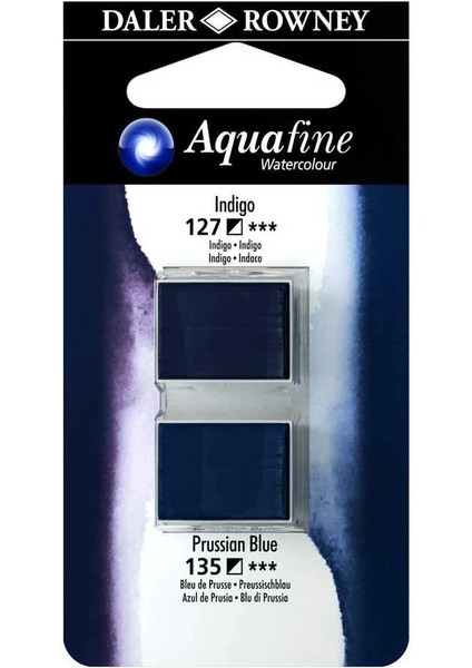 Aquafine 1/2 Tablet Sulu Boya 2'li Set Indıgo / Prussıan Blue