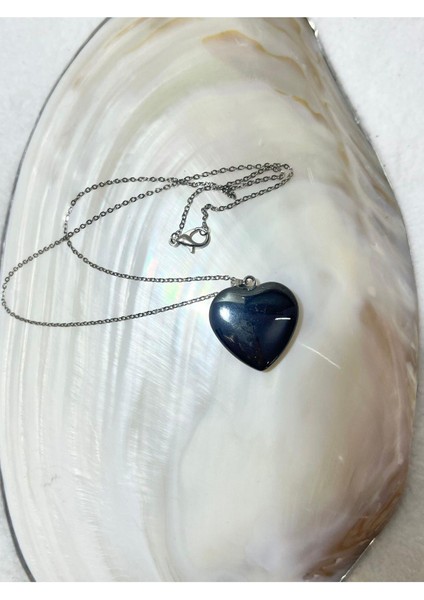 Hematit Kalp Çelik Kolye