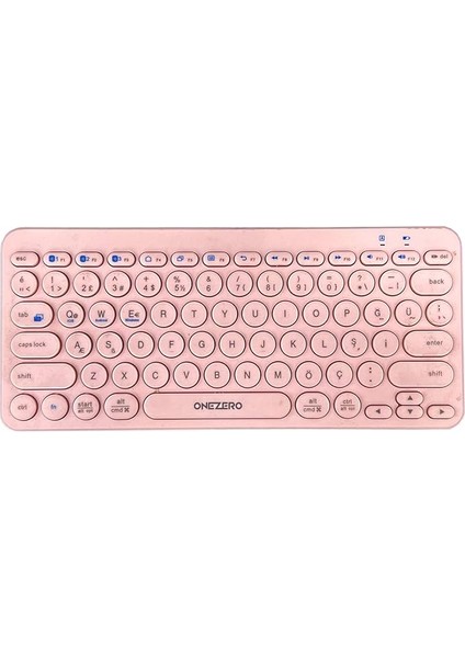 B380 Bluetooth Bağlantılı Ince Ergonomik Tasarım IPad Ile Uyumlu Taşınabiilir Telefon Tablet Için Türkçe Q Bluetooth Bağlantılı Klavye (Pembe)