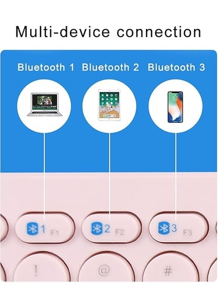 B380 Bluetooth Bağlantılı Ince Ergonomik Tasarım IPad Ile Uyumlu Taşınabiilir Telefon Tablet Için Türkçe Q Bluetooth Bağlantılı Klavye (Pembe) modelleri