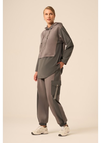 Bayan Scuba Spandex Takım Gri 31258