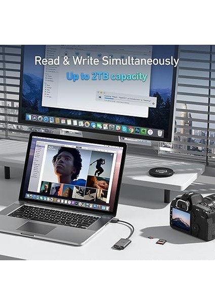 USB 3.0 Kart Okuyucu 2'si 1 Arada Sd Kart Okuyucu, Sd / Micro Sd / Tf / Sdhc / Sdxc / Mmc Için, Windows/mac/os Vb. ile Uyumlu fırsatları