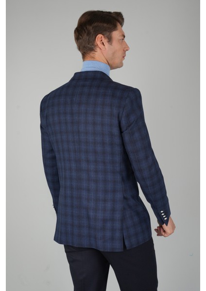 Erkek Mono Yaka 6 Drop Çift Yırtmaçlı Lacivert Yün Ceket PCK25K25204_D39 fiyatları