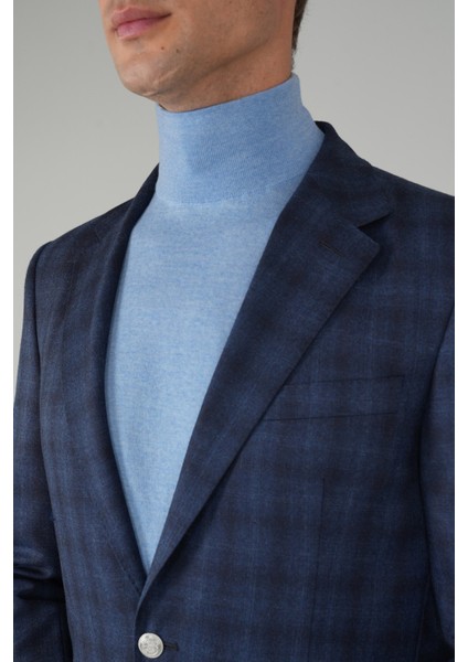 Erkek Mono Yaka 6 Drop Çift Yırtmaçlı Lacivert Yün Ceket PCK25K25204_D39 fırsatları