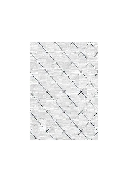 Arecena Geometrik Gri Viskon ve Akrilik Pamuk Tabanlı Makine Halısı