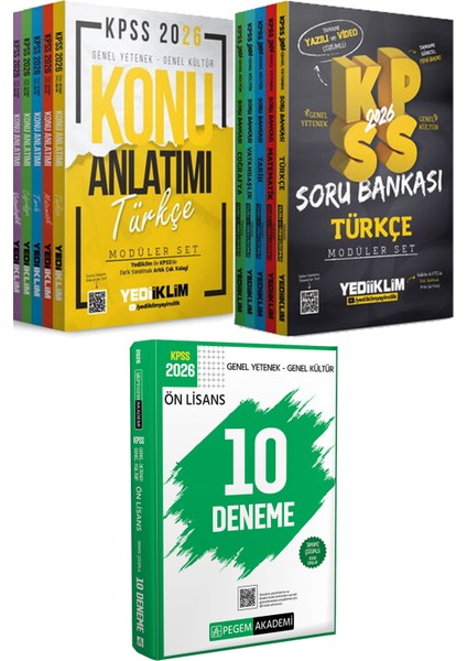 Kpss 2026 Genel Kültür Genel Yetenek Konu ve Soru Modüler Set - 2026 Kpss Ön Lisans Çözümlü 10 Deneme