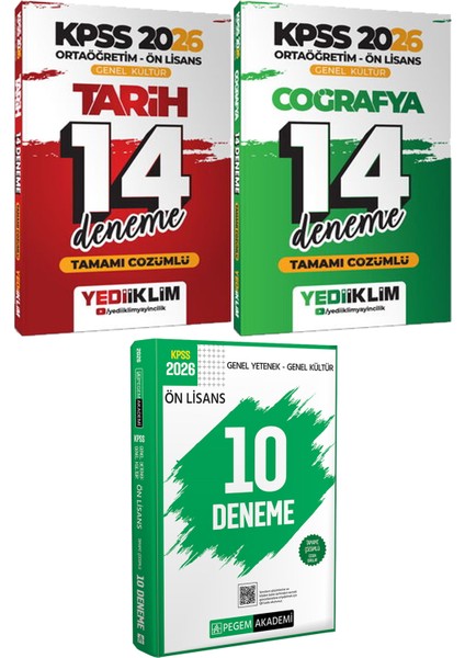 Kpss 2026 Ortaöğretim Ön Lisans Tarih Coğrafya 14 Deneme - 2026 Kpss Ön Lisans Çözümlü 10 Deneme