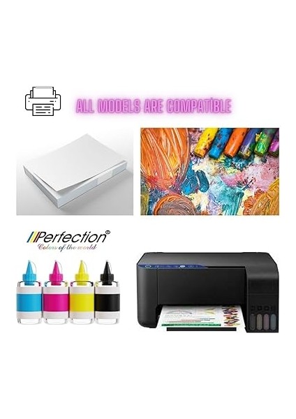 Epson Uyumlu 664 L380, L382, L385, L386 Tanklı Yazıcı Mürekkep 5 x 100 Gr. modelleri