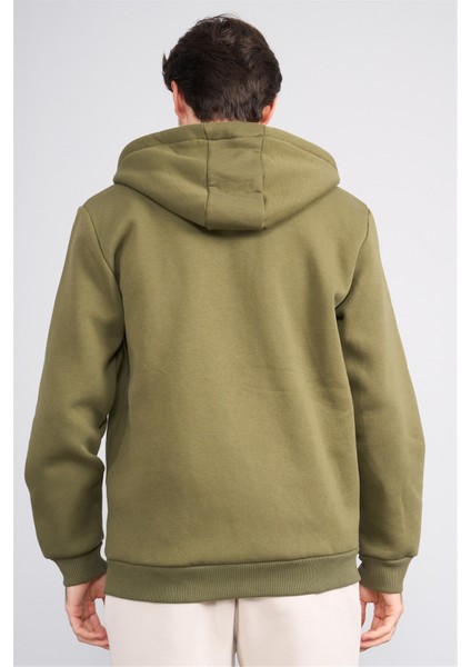 Çetinkaya Mentality 3034 Erkek 3 Iplik Kapüşonlu Fermuarlı Sweatshirt Haki indirimleri