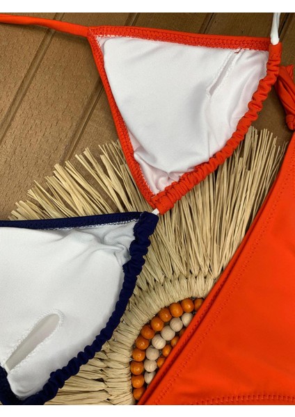 Kadın Likralı Yandan Boyundan Bağlamalı Şık Ipli Üçgen Bikini Takım indirimleri