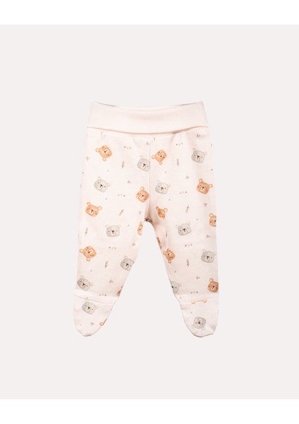 %100 Organik Pamuk Gots Sertifikalı 3’lü Keseli Ayıcık Yenidoğan Set - Ekru / Mint modelleri