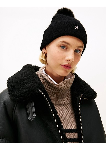 Th Ponponlu Kadın Siyah Bere AW0AW18178BDS fırsatları