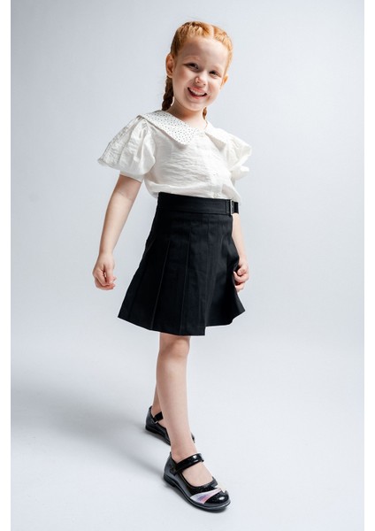 Kız Çocuk Siyah Yıldızlı Günlük Babet