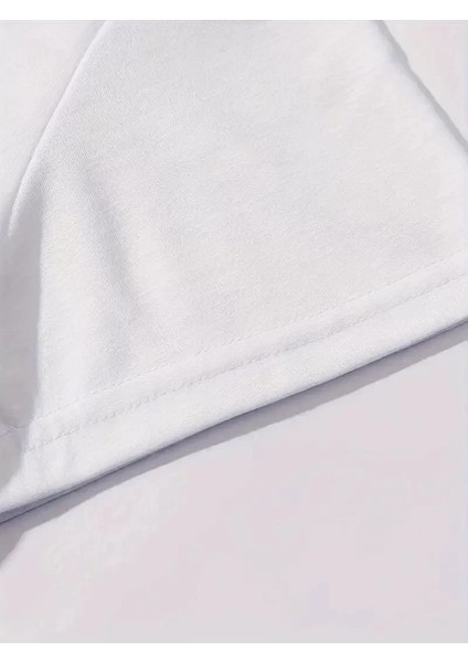 20/1 Penye Compack Baskılı Oversize Kahve Desenli Kadın Kısa Kol T-Shirt - Beyaz indirimleri