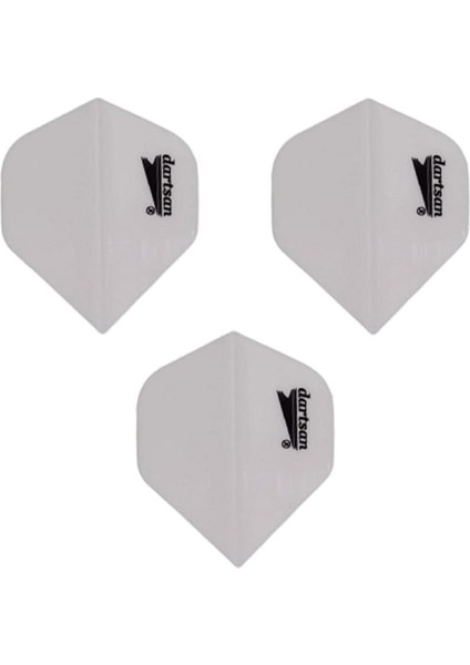 Set (15 Adet) Dartsan Dart Flight-Flayt. 100 Micron Pet Beyaz