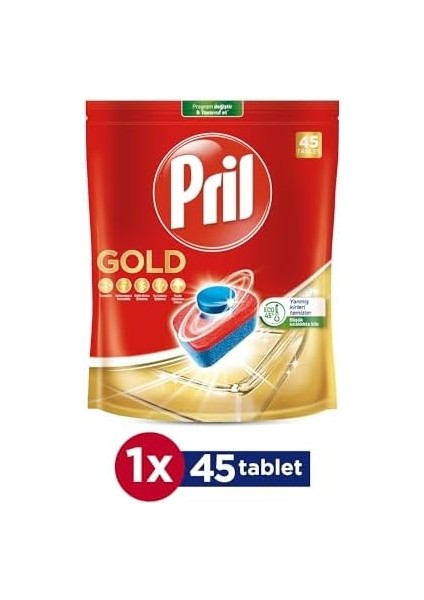 Pril Hepsi Bir Arada Extra Tablet Bulaşık Deterjanı 45 Yıkama 1 x 45 Tablet