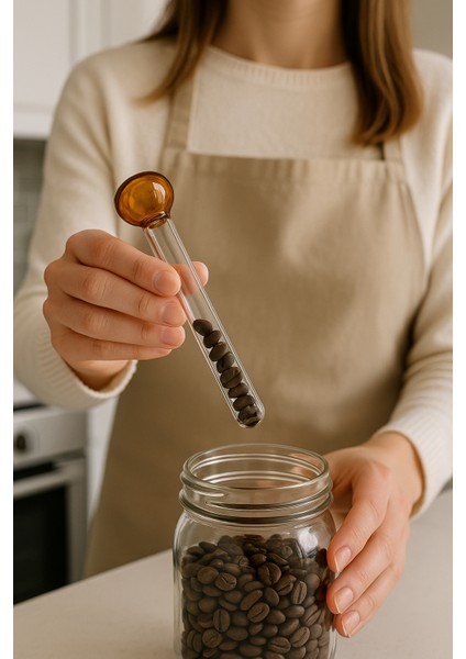 Dekoratif Cam Ölçek Kahve Çekirdekli El Yapımı Cam Obje fiyatları