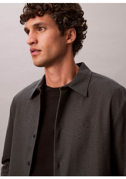 Normal Gömlek Yaka Siyah Erkek Gömlek LV04LD119GUB1_LS Melange Flannel Ea fırsatları