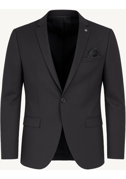 Erkek Siyah Blazer Ceket – Italyan Kesim, Tek Düğmeli, Tek Yırtmaçlı Şık Klasik Model