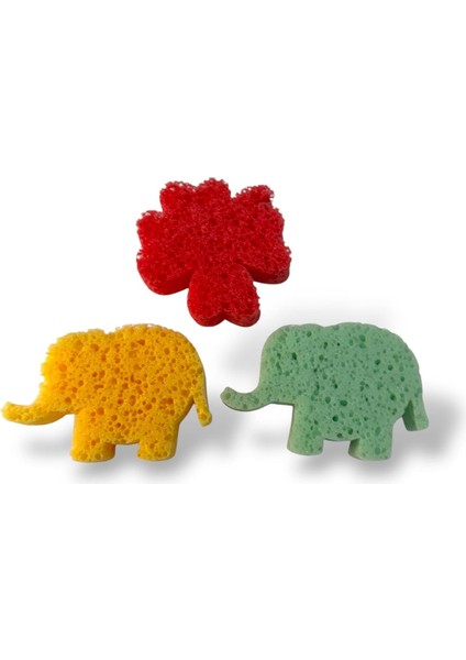 Wonkey - Bebek Banyo Süngeri ve Çocuk Banyo Lifi ve Süngeri, Bebek Yıkama Süngeri - 3 Adet