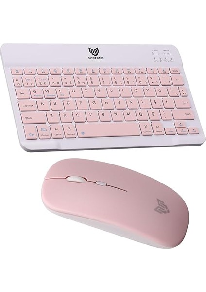 Km-33 Wireless Bluetooth Kablosuz Klavye Mouse Set Pembe Tablet,laptop, Telefon, Tv Uyumlu fiyatları