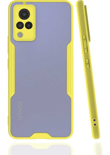 Vivo V21 Kılıf Mrsa Parfe Kapak-Sarı
