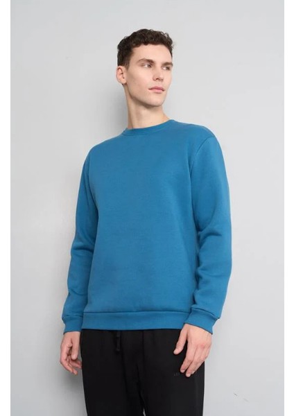 Çetinkaya Mentality 3036 3 Ip Bisiklet Yaka Petrol Sweatshirt