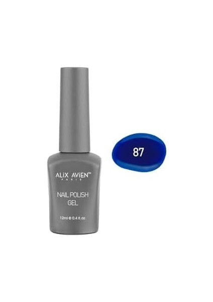Alıx Avıen Koyu Mavi Kalıcı Oje 87-Yoğun Renk Veren Jel Oje 12 Ml-Nail Uv Gel Polish 87