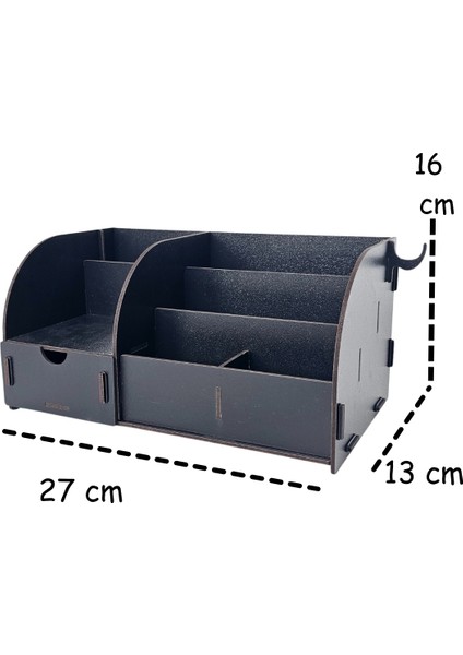 Orbit 6 Gözlü, Çekmeceli Masaüstü Ahşap Organizer Kalemlik- Takı Makyaj Çok Amaçlı Organizer indirimleri