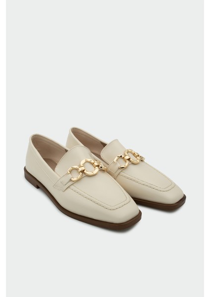 Biens Nude Düz Taban Gold Detaylı Ayakkabı