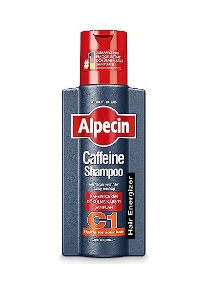 Alpecin Kafeinli Şampuan C1 250ML | Saç Dökülmesini Önler ve Azaltır | Erkekler Için Doğal Saç Uzatma Şampuanı | Güçlü Saçlar Için Enerji Verici | Erkekler Için Saç Bakımı | Almanya'da Üretilmiştir modelleri