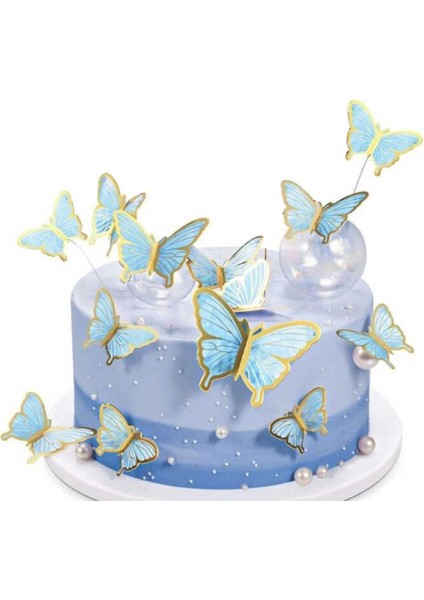 Varaklı Kelebek Dekoratif Süs (63 Adet) Pembe modelleri