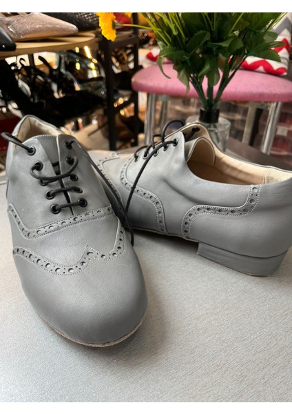 Gri Brogue Erkek Yeni Rahat Kalıp Dans Ayakkabısı, Klasik Zarafeti Modern-Hafif-Tango, Dans ve Salon