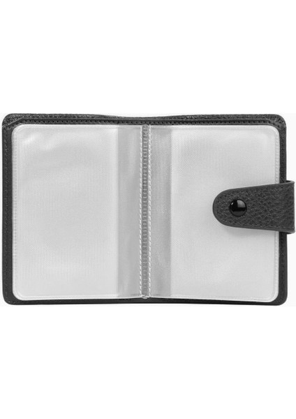 Şeffaf Bölmeli Çıtçıtlı Hakiki Deri Erkek Kartlık – 2517 - Siyah modelleri