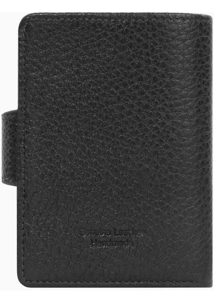 Şeffaf Bölmeli Çıtçıtlı Hakiki Deri Erkek Kartlık – 2517 - Siyah indirimleri