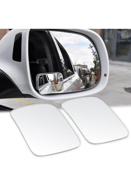 Dikdörtgen Gerçek Cam Kör Nokta Aynası Park Aynası 360 Derece 3m Foam Yapıştırıcılı Hareketli 2 Adet