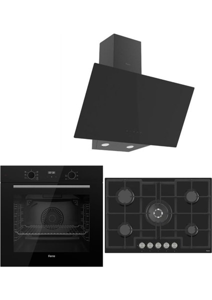 Icon Plus 75 Serisi 3lü Cam Ankastre Set (QBL63CS-ED035-D077)