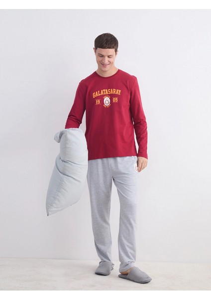 Lc Waıkıkı Kırmızı Galatasaray Baskılı Erkek Pijama Takımı